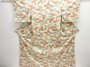 扇面に花･古典柄小紋着物